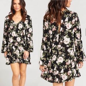 Show Me Your Mumu - Black Floral Long Sleeve Dress